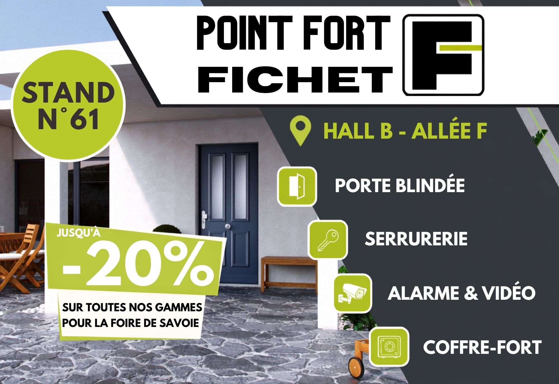 Porte blindée, porte de garage, coffre-fort, alarme et vidéosurveillance
